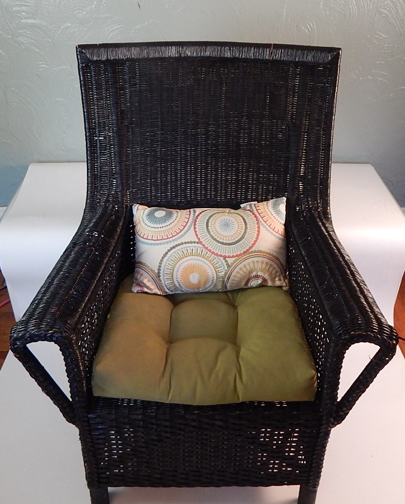 Trio of Vintage Wicker Arm Chairs - Black