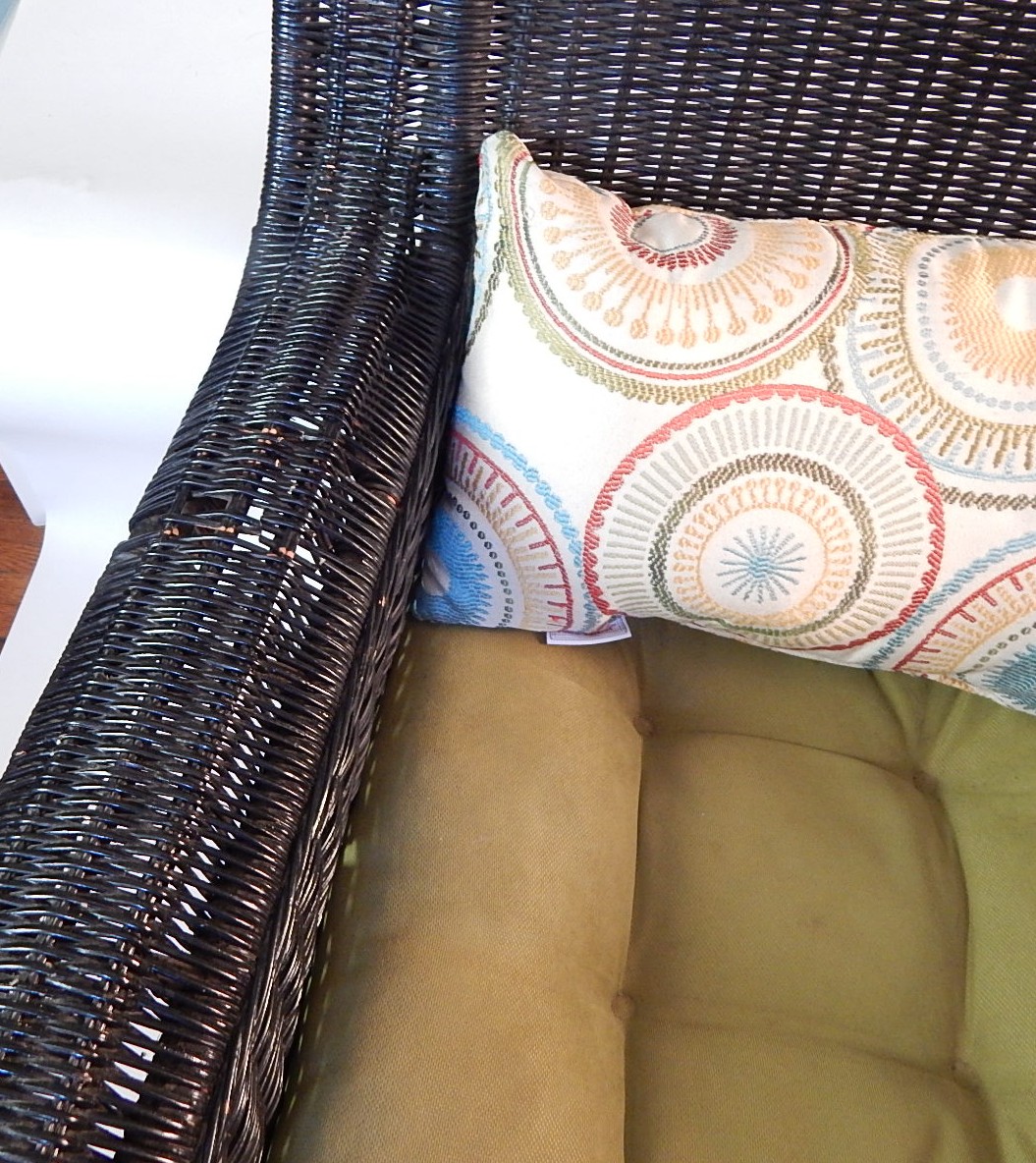 Trio of Vintage Wicker Arm Chairs - Black