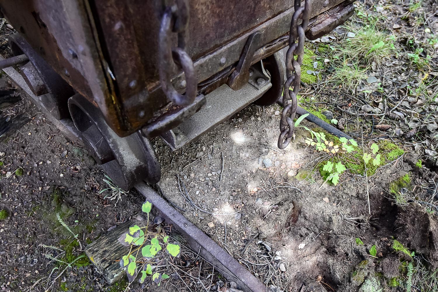 Antique Mine Cart, Tools and Track