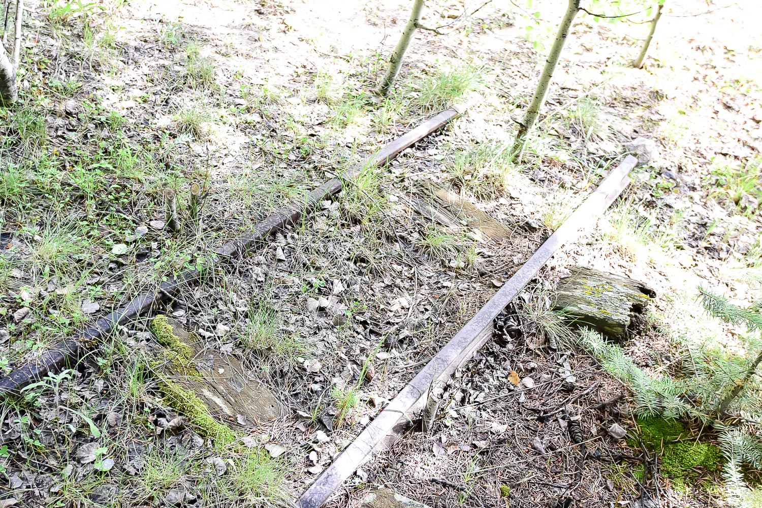 Antique Mine Cart, Tools and Track