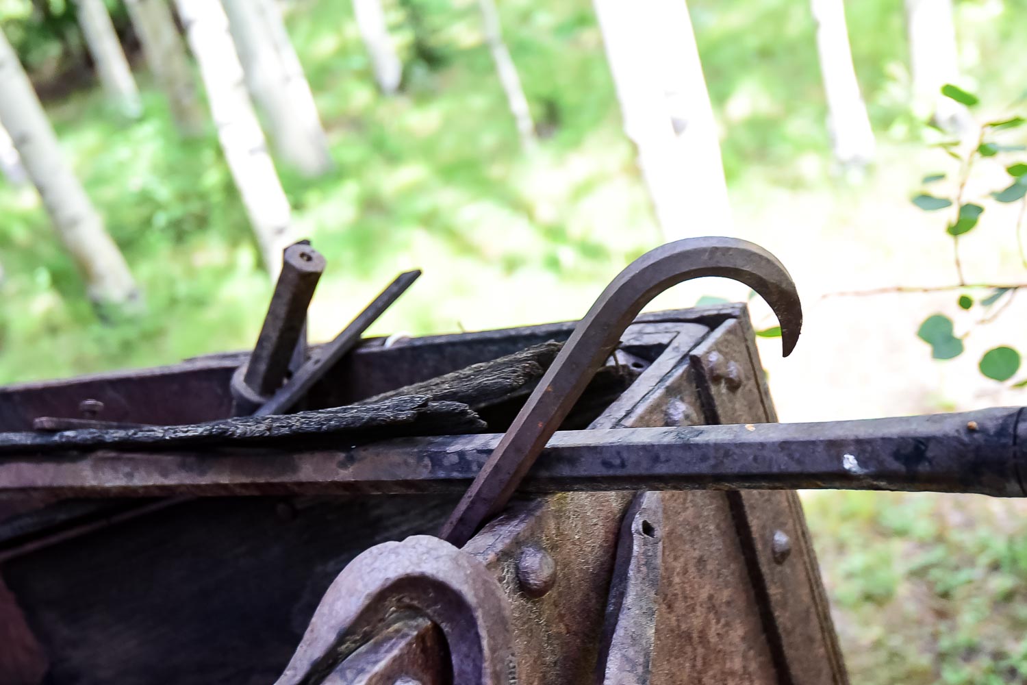 Antique Mine Cart, Tools and Track