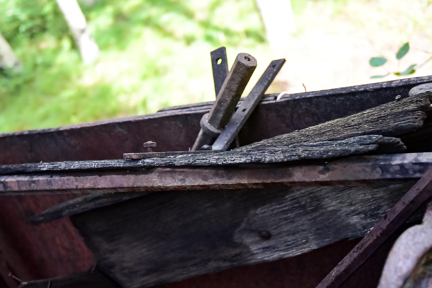 Antique Mine Cart, Tools and Track