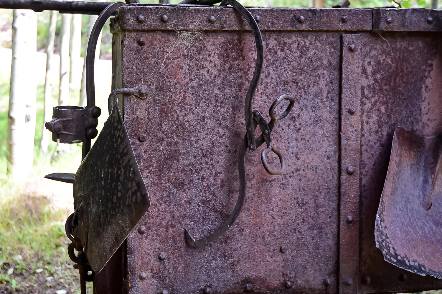 Antique Mine Cart, Tools and Track