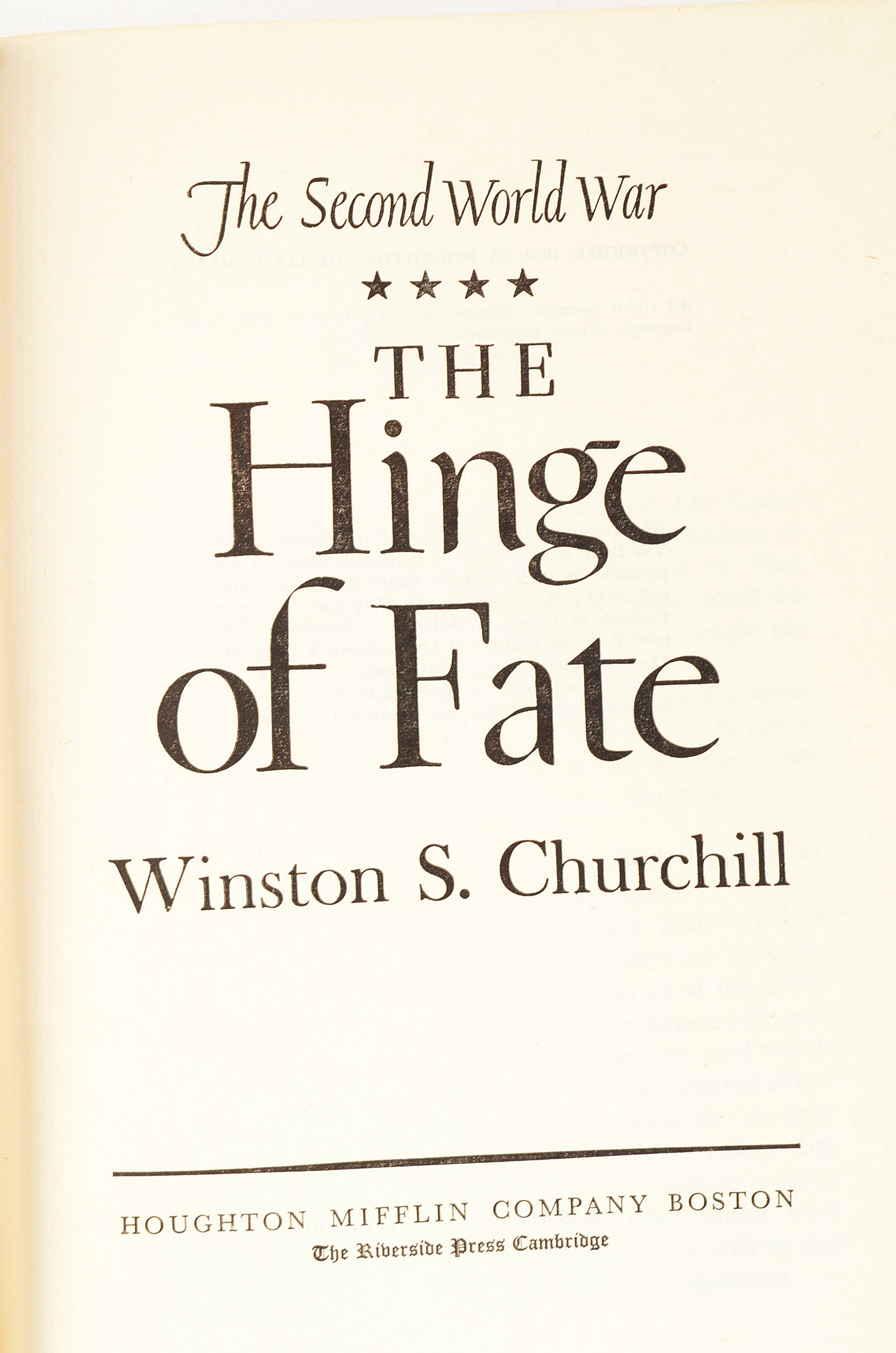 The Second World War, Six Volumes, First Edition by Winston Churchill