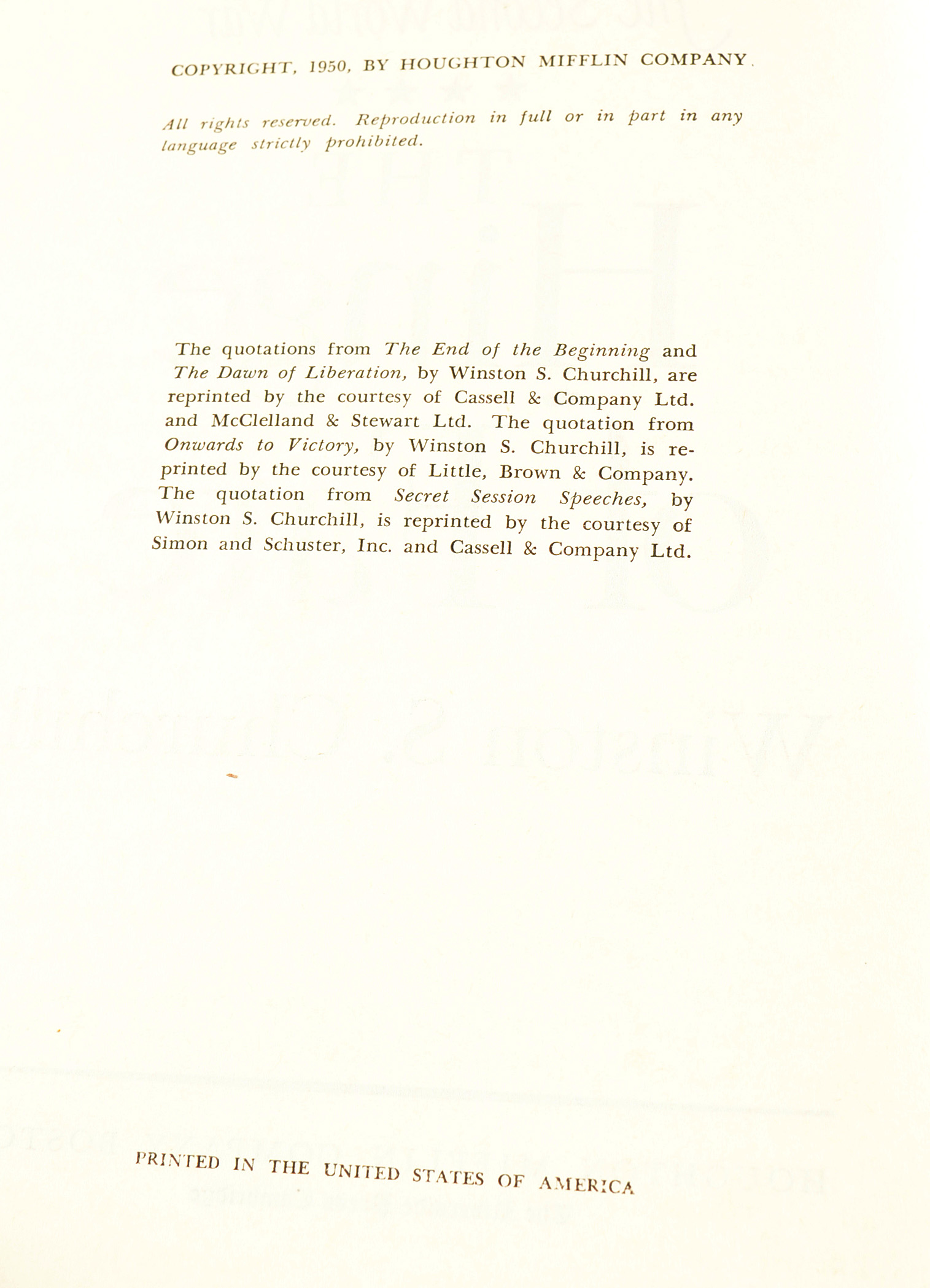 The Second World War, Six Volumes, First Edition by Winston Churchill