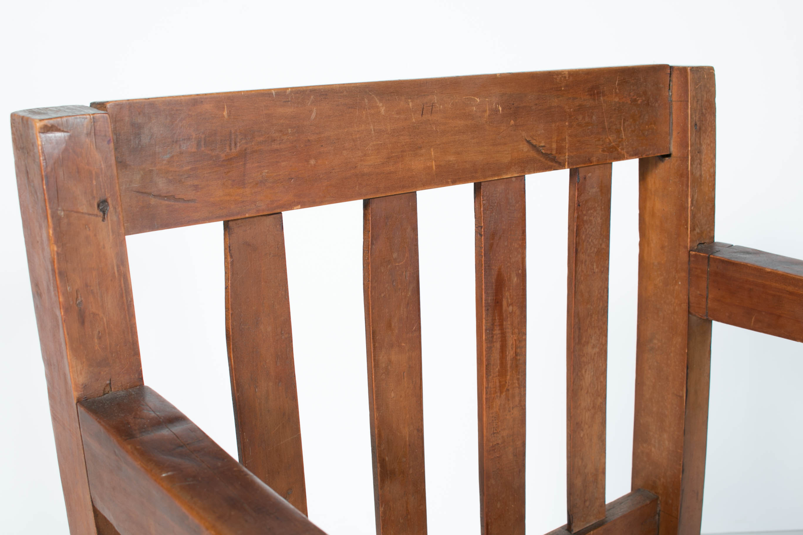 1910s Mission Style Wooden Armchair