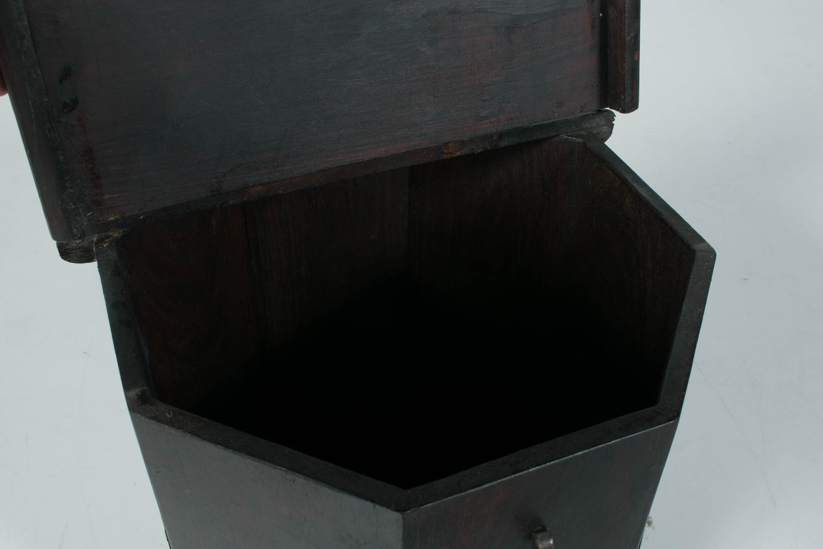 Wood and Brass Octagonal End Table