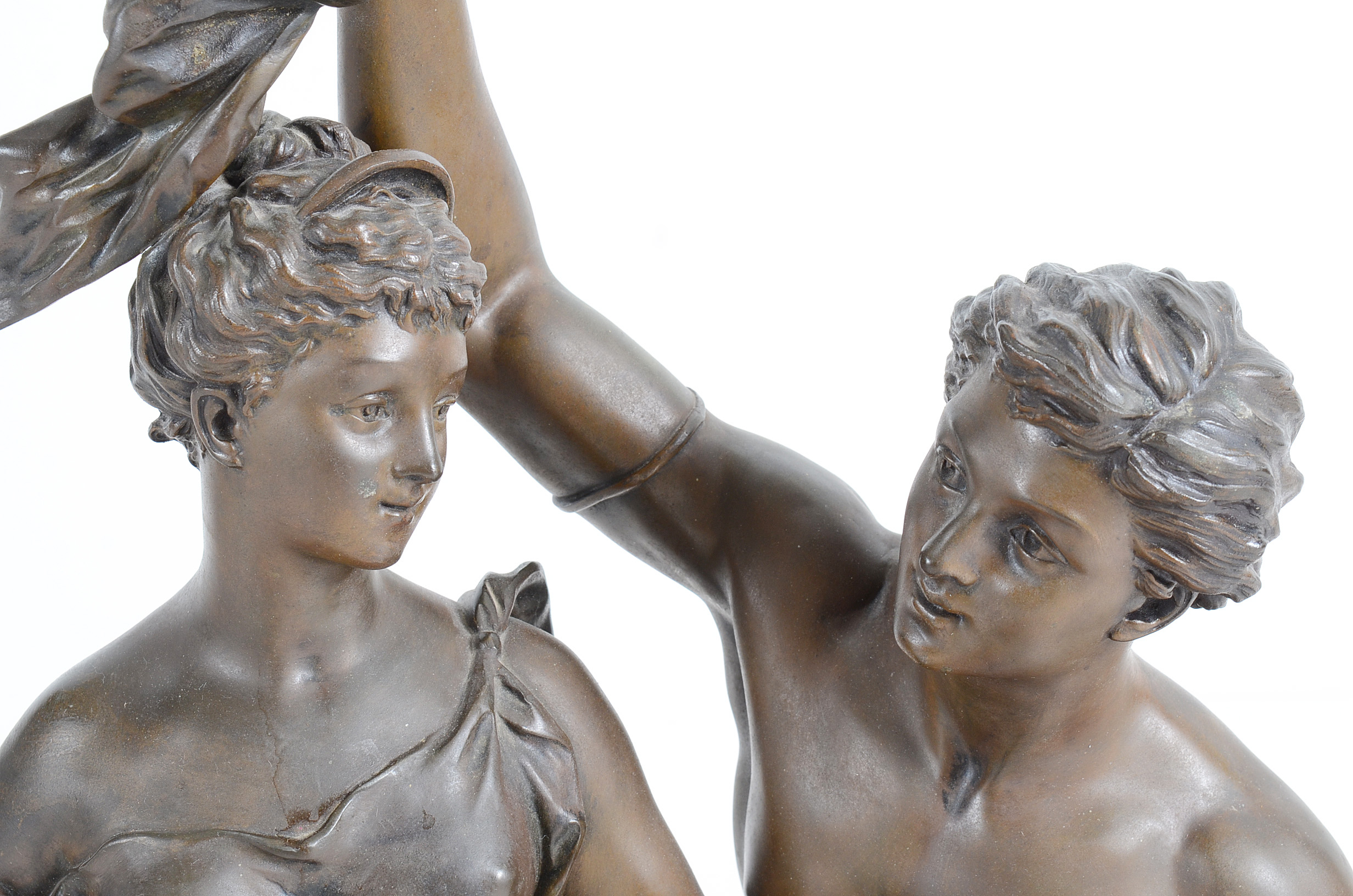 Ernest Rancoulet Bronze Sculpture of Couple