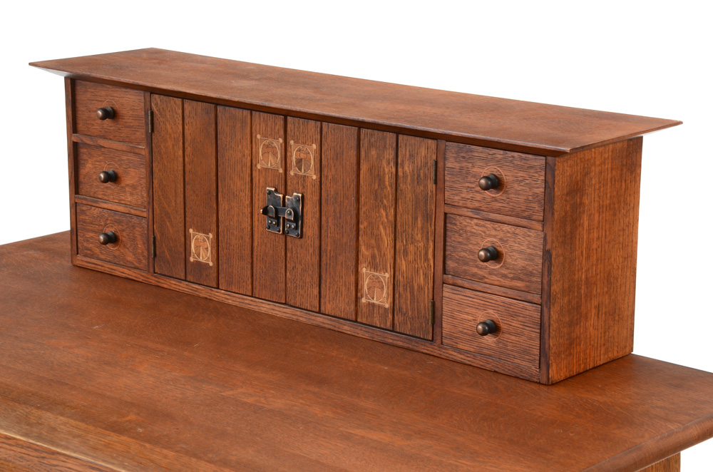 Stickley Furniture "1904 Harvey Ellis" Mission Collection Desk, Deck and Side Chair