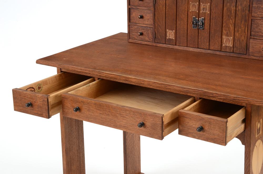 Stickley Furniture "1904 Harvey Ellis" Mission Collection Desk, Deck and Side Chair