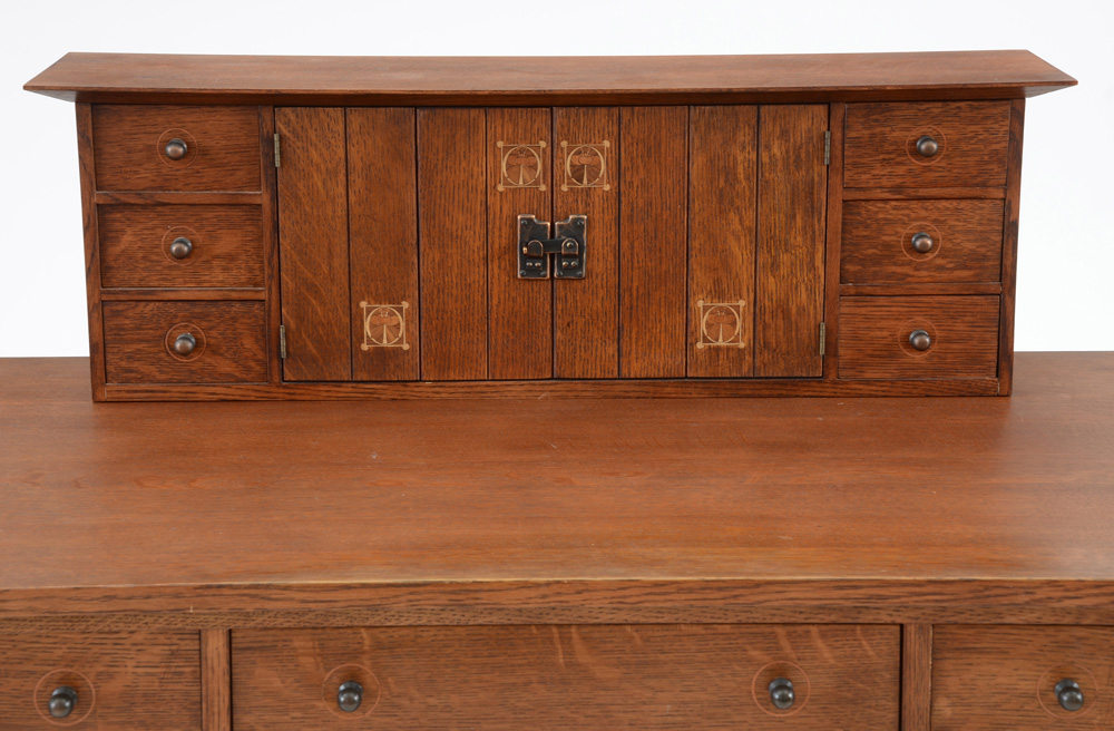 Stickley Furniture "1904 Harvey Ellis" Mission Collection Desk, Deck and Side Chair