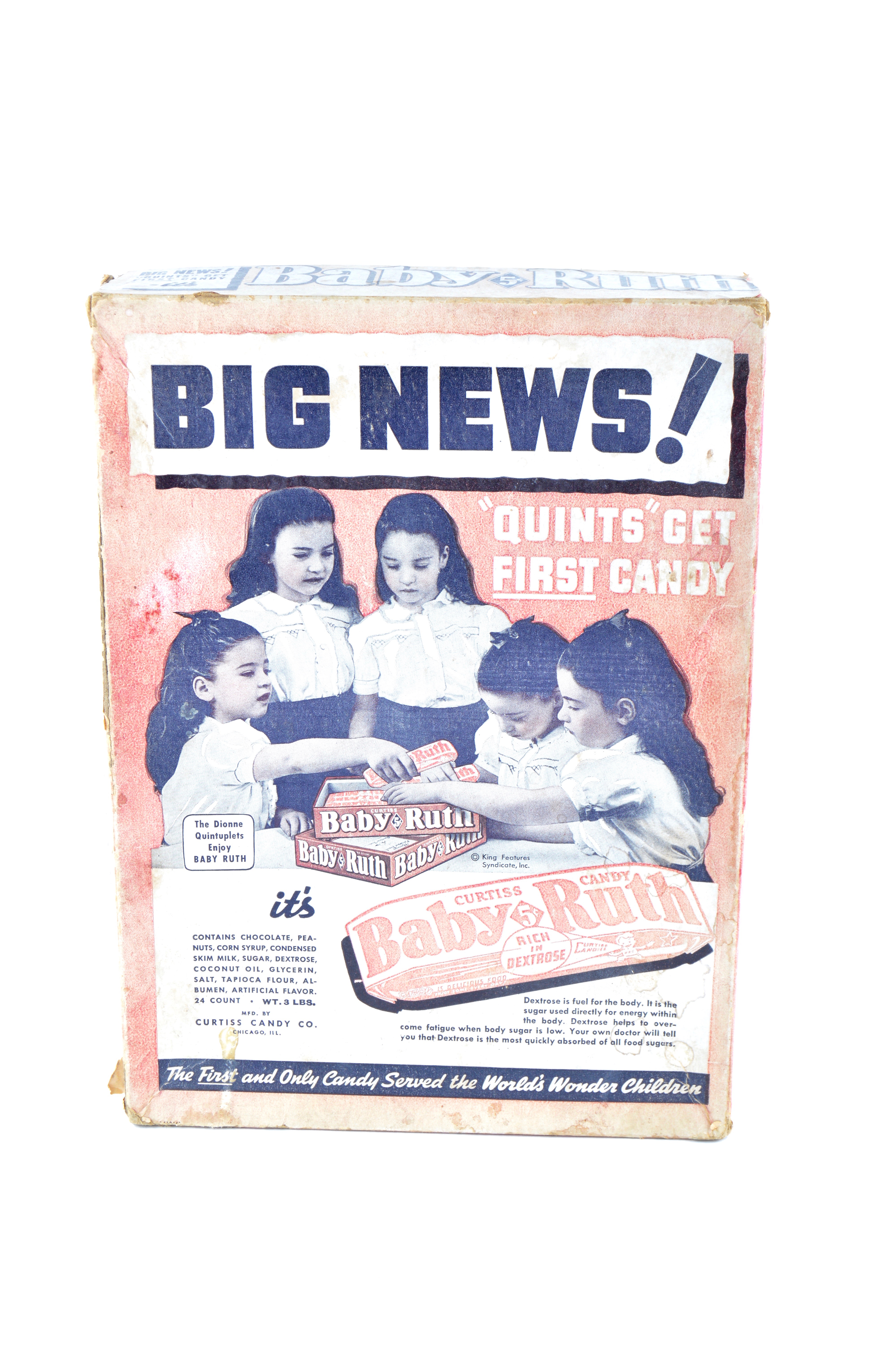 Vintage Baby Ruth Candy featuring the Dionne Quntuplets and Dionne Pops Candy Boxes