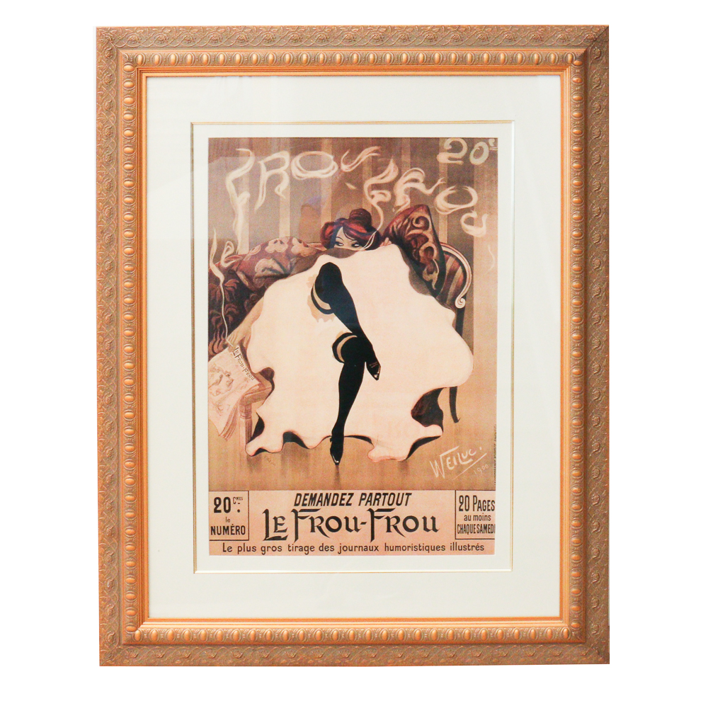 Framed Reproduction Art Nouveau Print