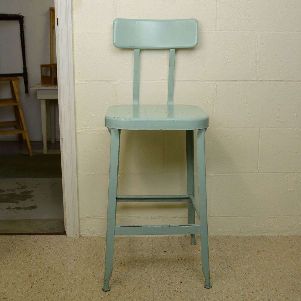Vintage Lyon Industrial Metal Stool