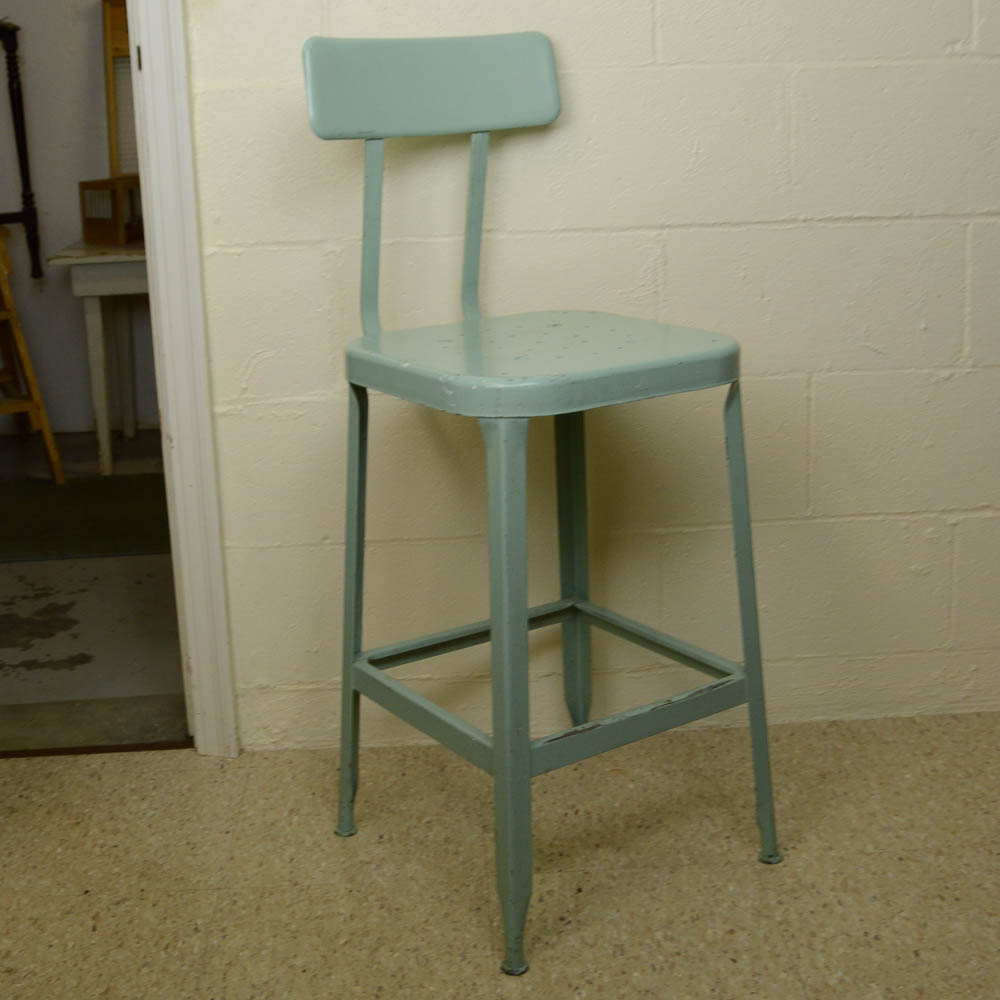 Vintage Lyon Industrial Metal Stool