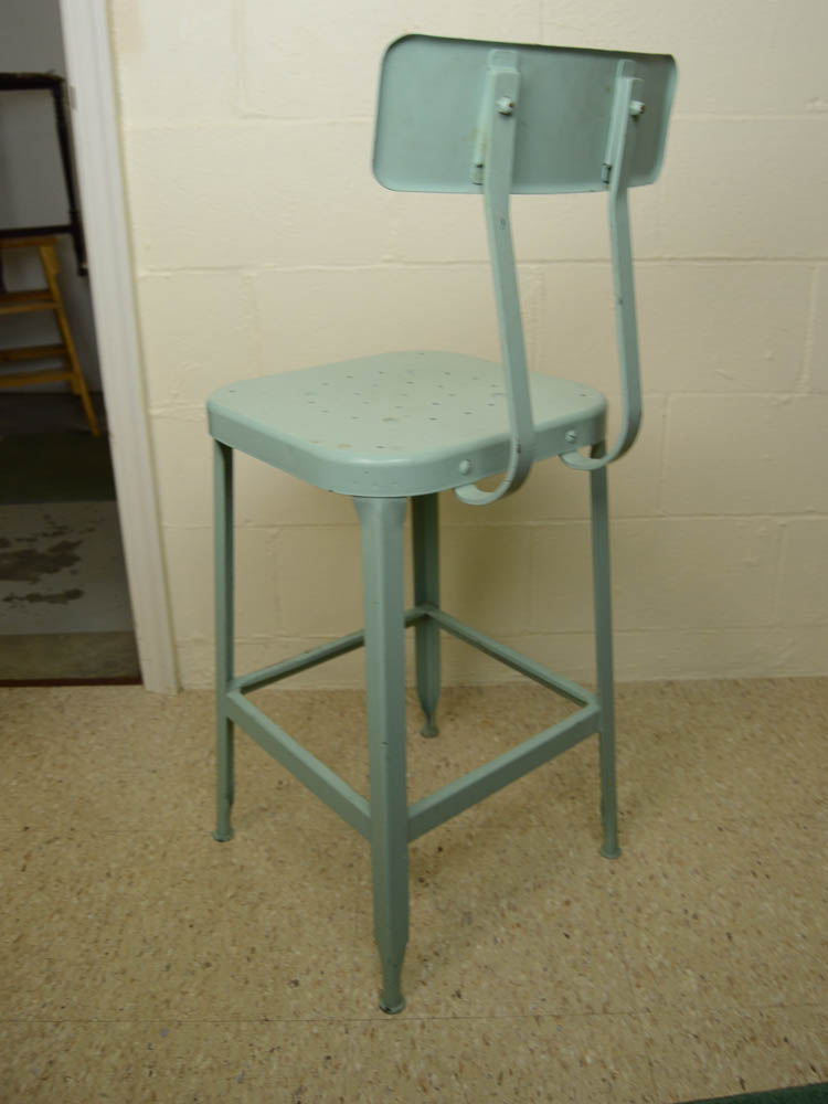 Vintage Lyon Industrial Metal Stool