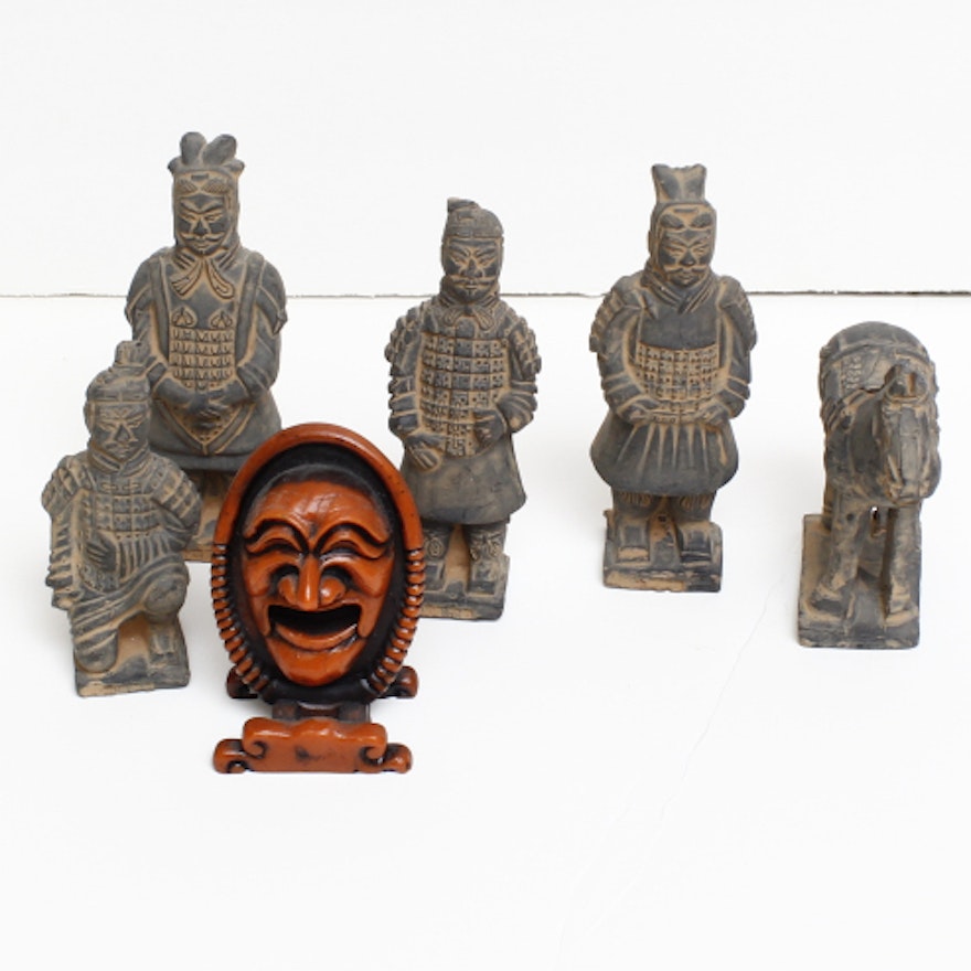 Set of Chinese Clay Figurines