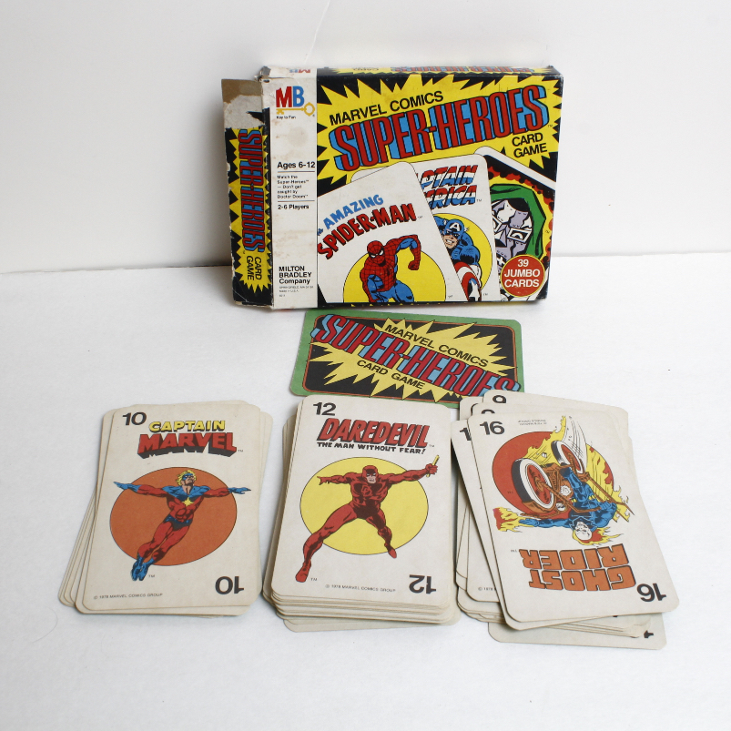 Vintage 1979 "Incredible Hulk Smash-Up" Action Game and "Marvel Comics Superheroes" Card Game