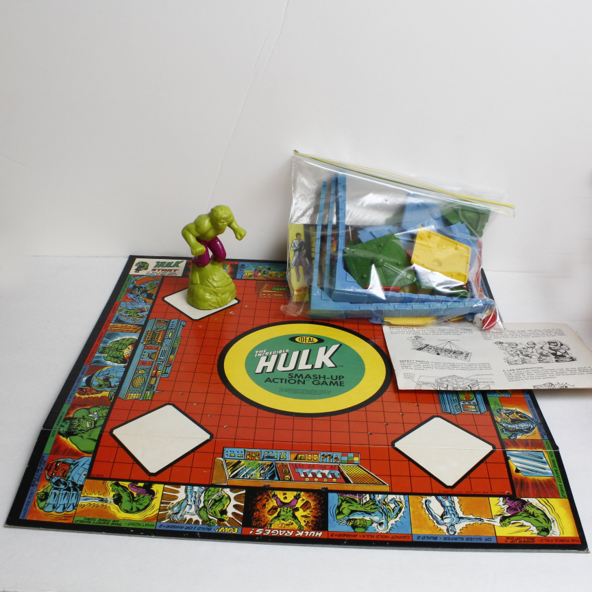 Vintage 1979 "Incredible Hulk Smash-Up" Action Game and "Marvel Comics Superheroes" Card Game