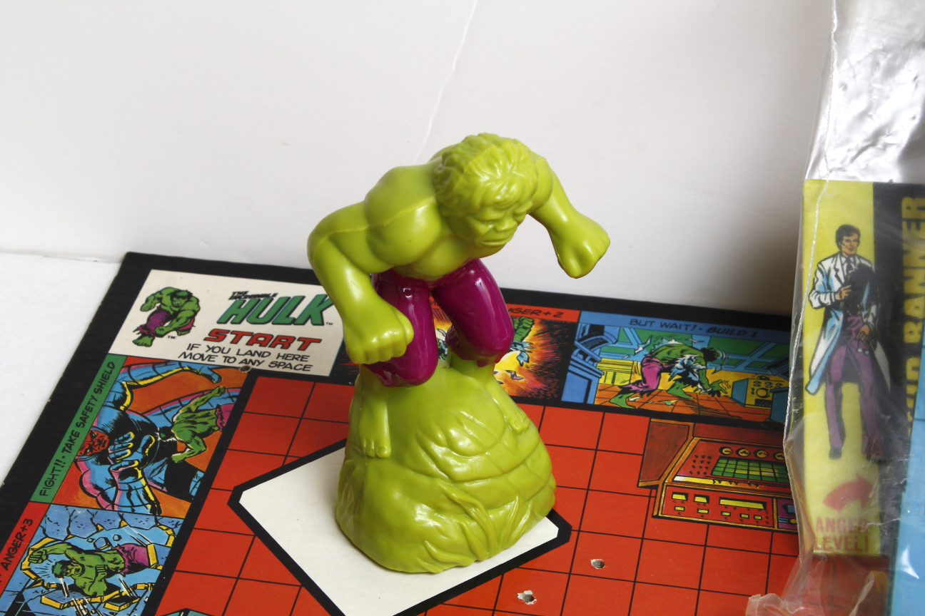Vintage 1979 "Incredible Hulk Smash-Up" Action Game and "Marvel Comics Superheroes" Card Game