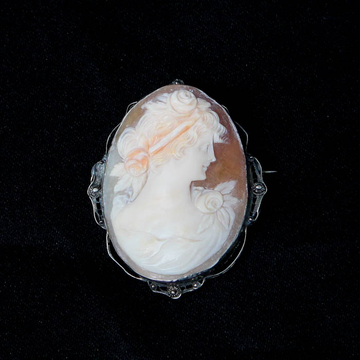 Sterling Silver Cameo Brooch