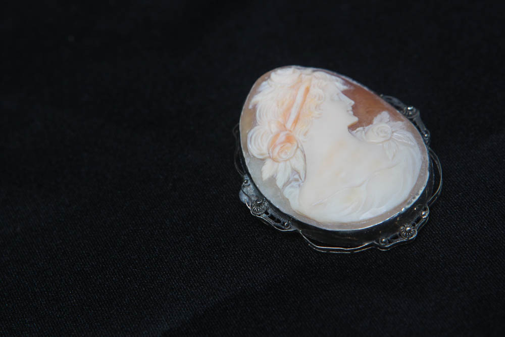 Sterling Silver Cameo Brooch