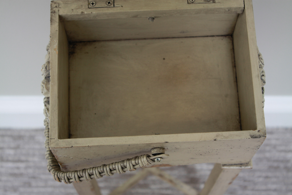 Silver Tone Wall Mirror and Side Table with Handle
