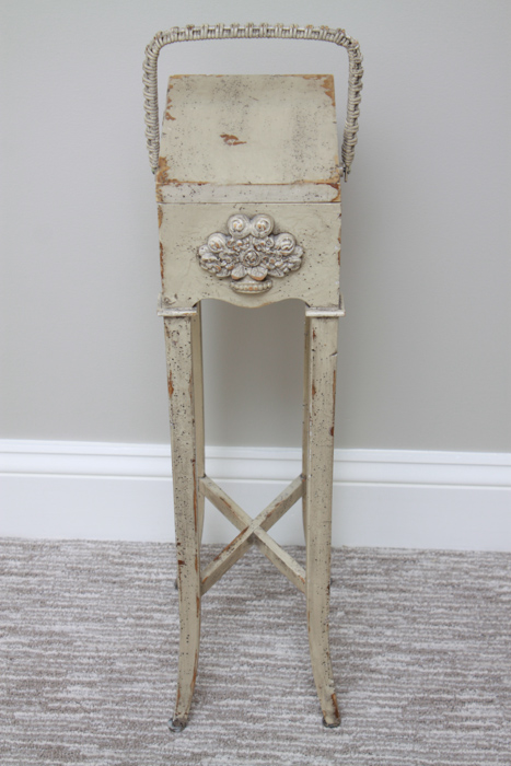 Silver Tone Wall Mirror and Side Table with Handle