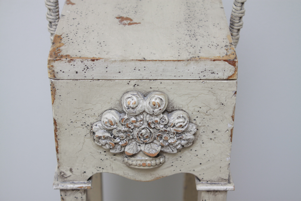 Silver Tone Wall Mirror and Side Table with Handle