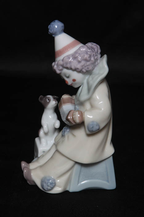 Lladro Clown Collectibles including "Tired Friend" and "Pierrot with Concertina"