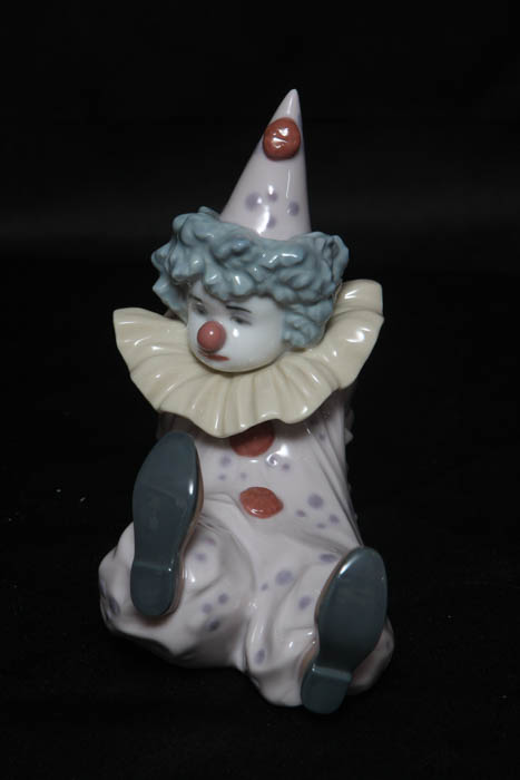 Lladro Clown Collectibles including "Tired Friend" and "Pierrot with Concertina"