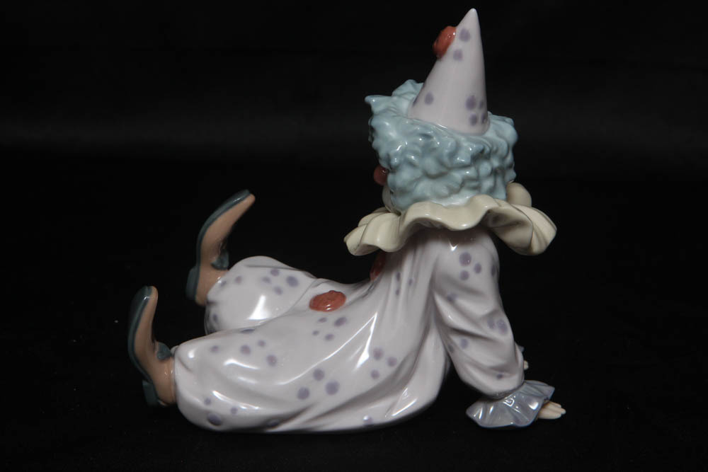 Lladro Clown Collectibles including "Tired Friend" and "Pierrot with Concertina"