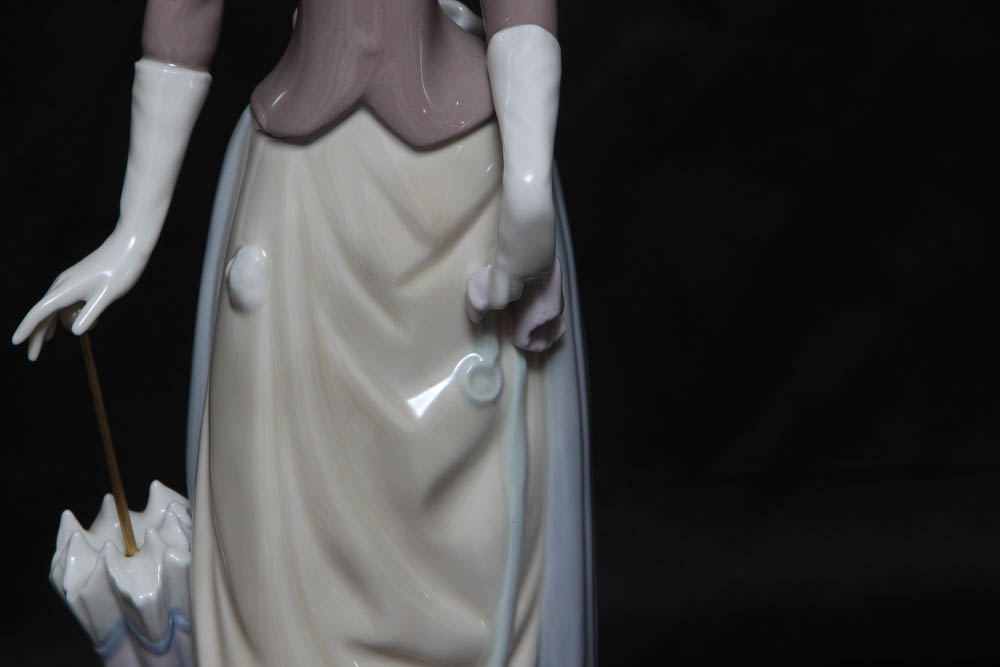 Lladro “Lady with Dog & Umbrella” Retired Figurine