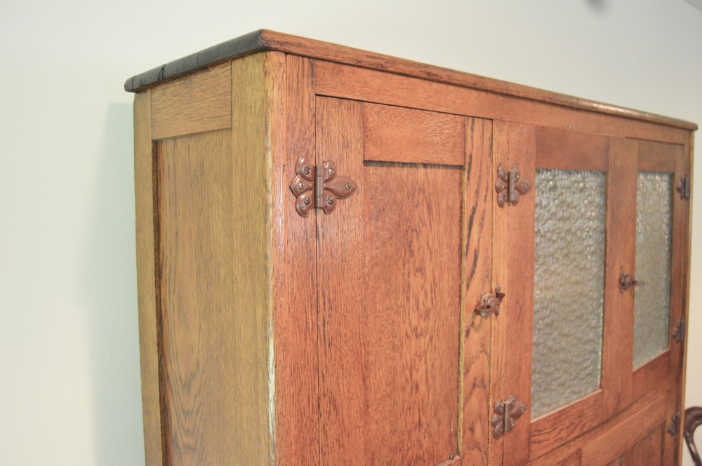 Antique Oak Hoosier Style Cabinet