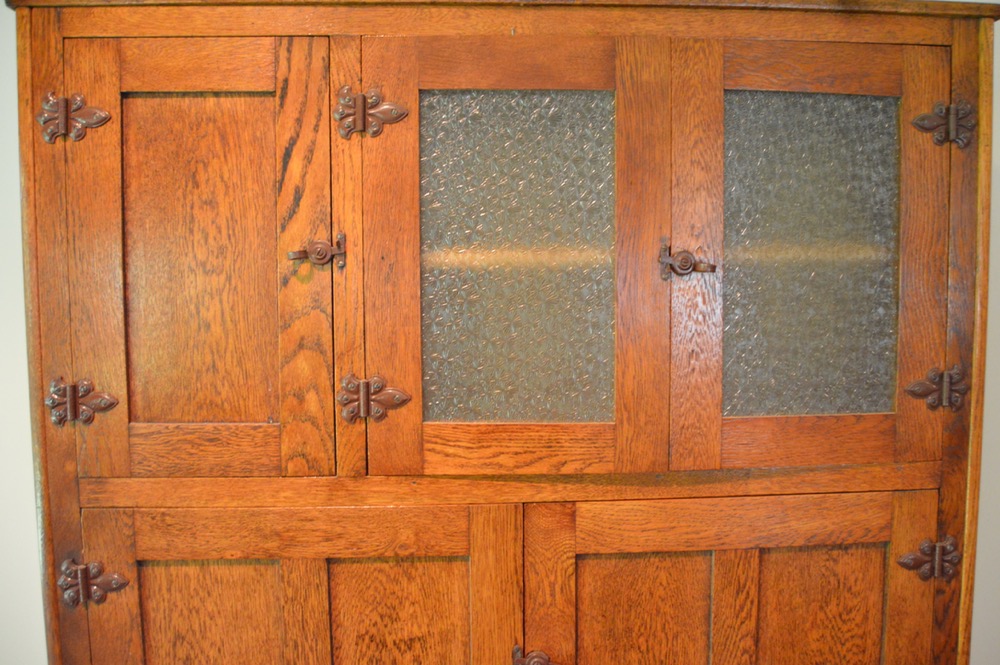 Antique Oak Hoosier Style Cabinet