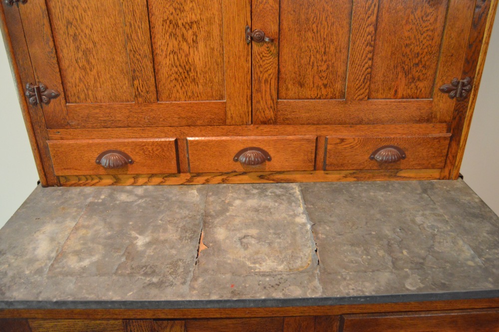 Antique Oak Hoosier Style Cabinet