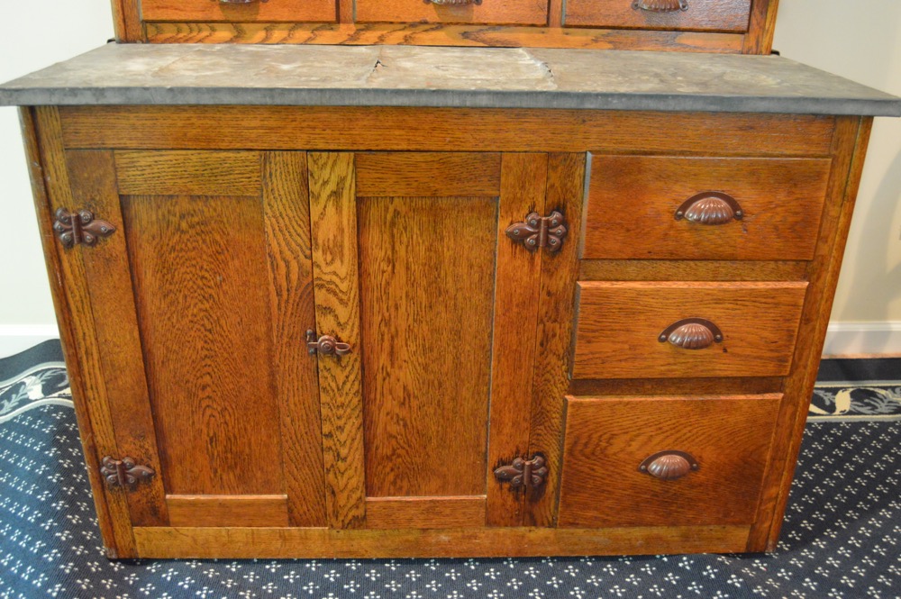 Antique Oak Hoosier Style Cabinet