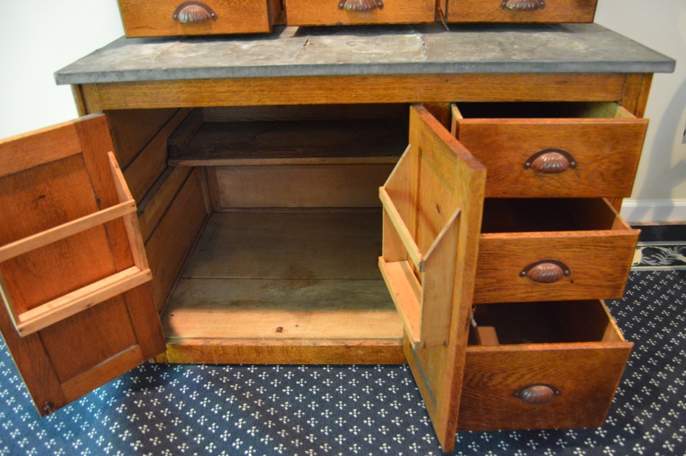 Antique Oak Hoosier Style Cabinet
