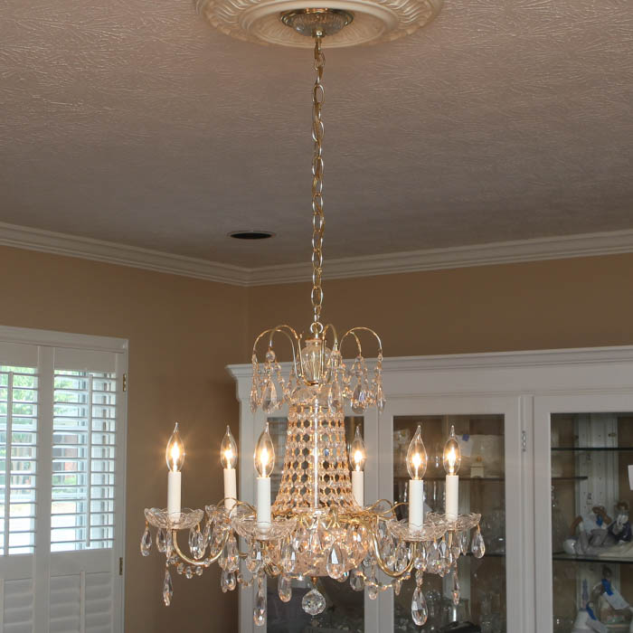 Schonbek Le Belle Brass and Crystal Chandelier