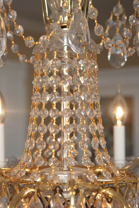 Schonbek Le Belle Brass and Crystal Chandelier