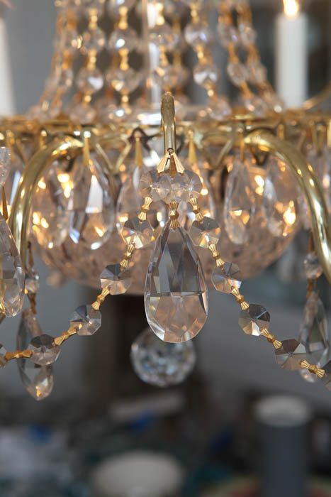 Schonbek Le Belle Brass and Crystal Chandelier