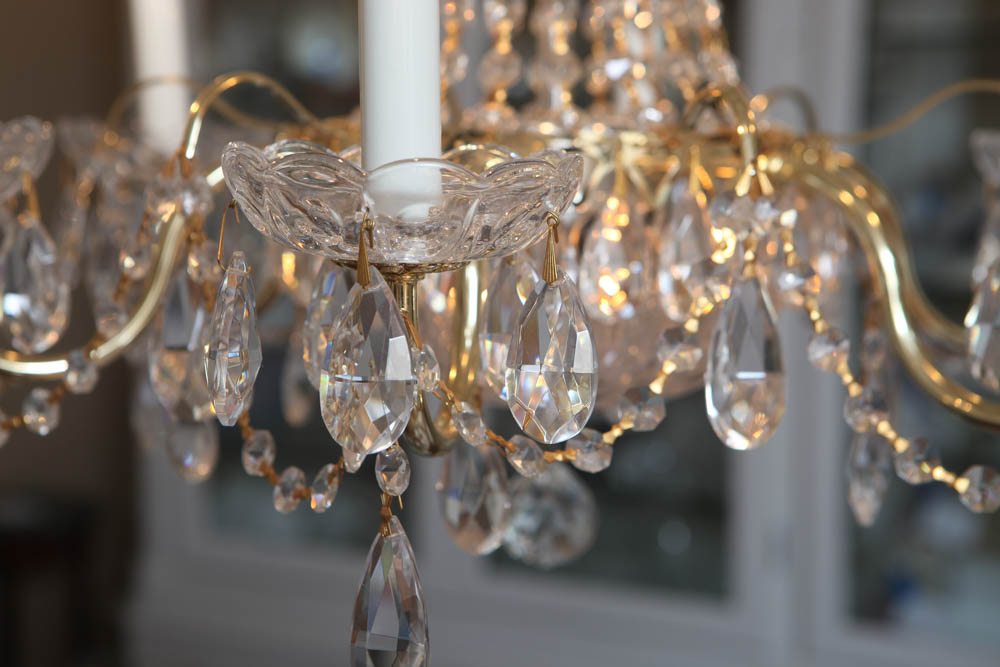 Schonbek Le Belle Brass and Crystal Chandelier