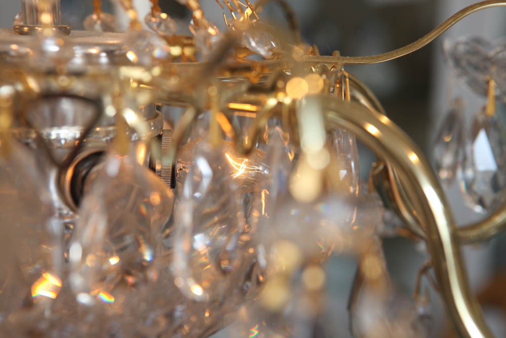 Schonbek Le Belle Brass and Crystal Chandelier