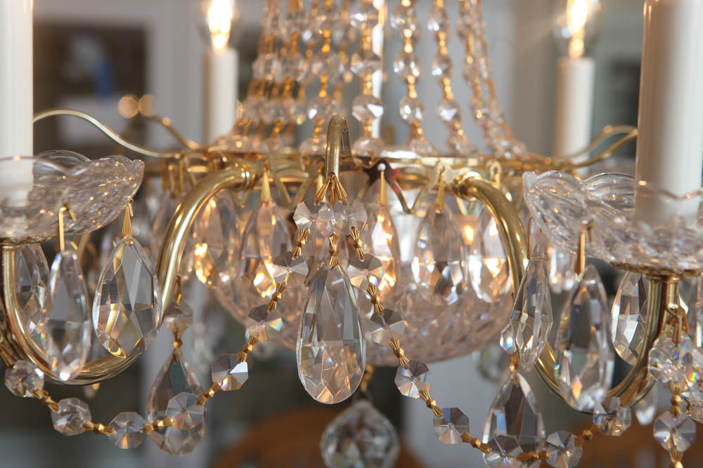 Schonbek Le Belle Brass and Crystal Chandelier
