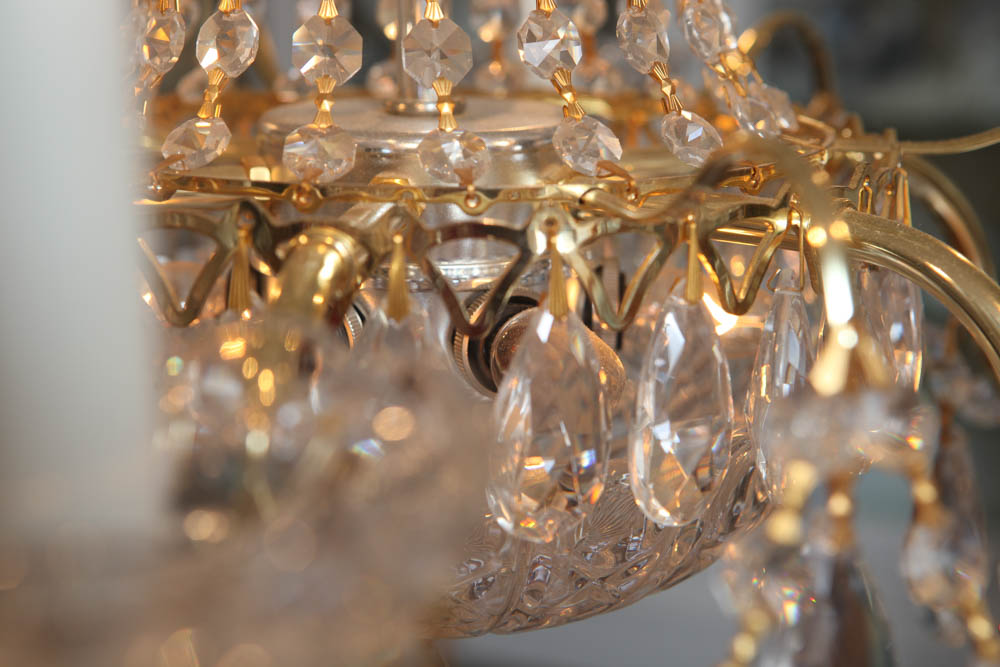 Schonbek Le Belle Brass and Crystal Chandelier