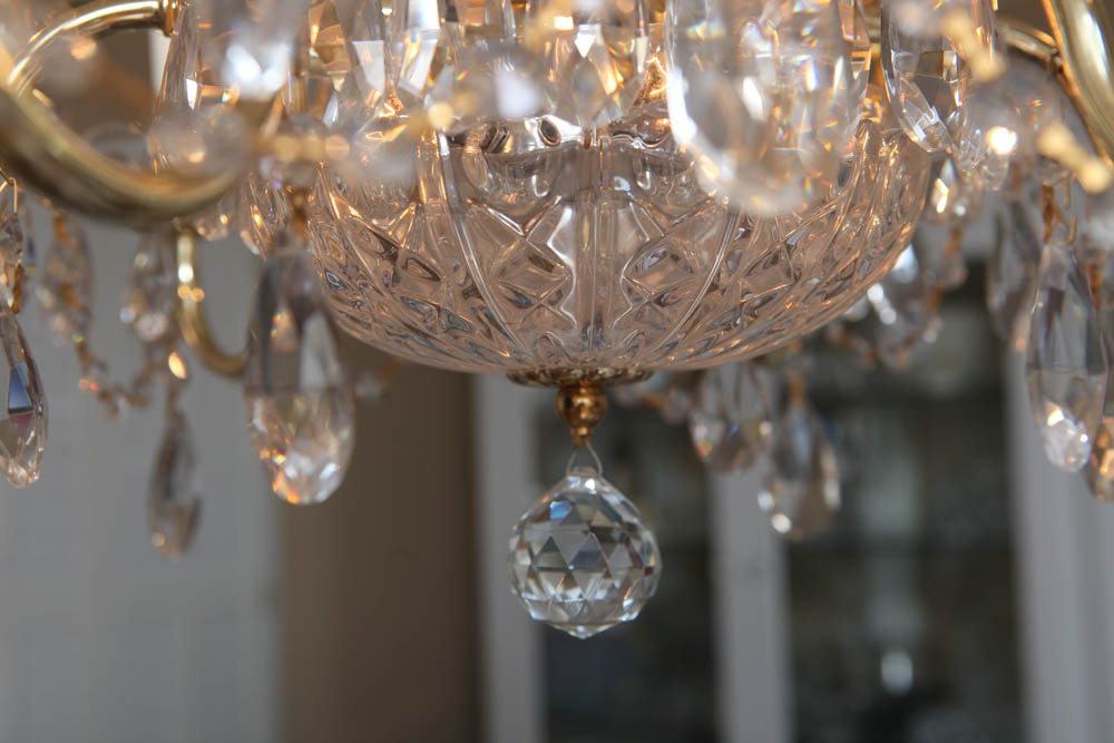 Schonbek Le Belle Brass and Crystal Chandelier