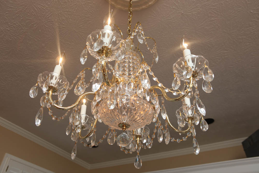 Schonbek Le Belle Brass and Crystal Chandelier