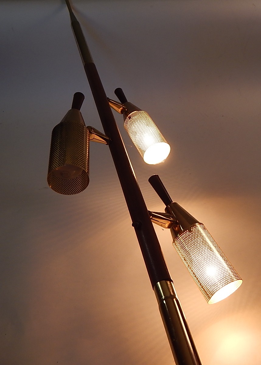 Mid-Century Modern Tension Mounted Floor To Ceiling Lamp