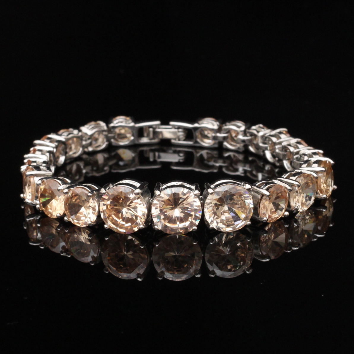 Silver Tone Cubic Zirconia Bracelet