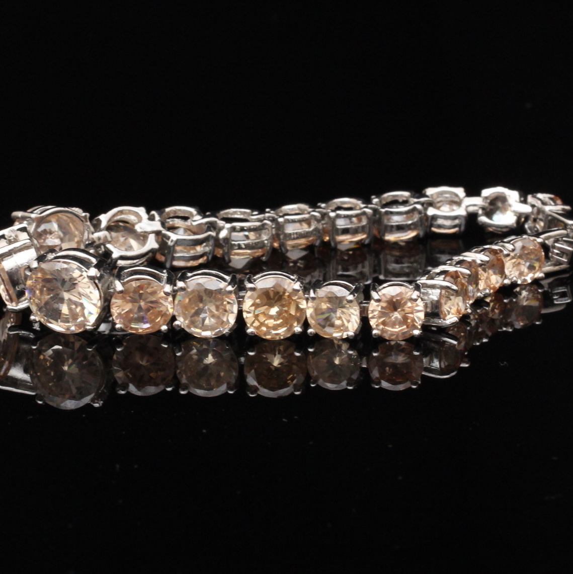 Silver Tone Cubic Zirconia Bracelet